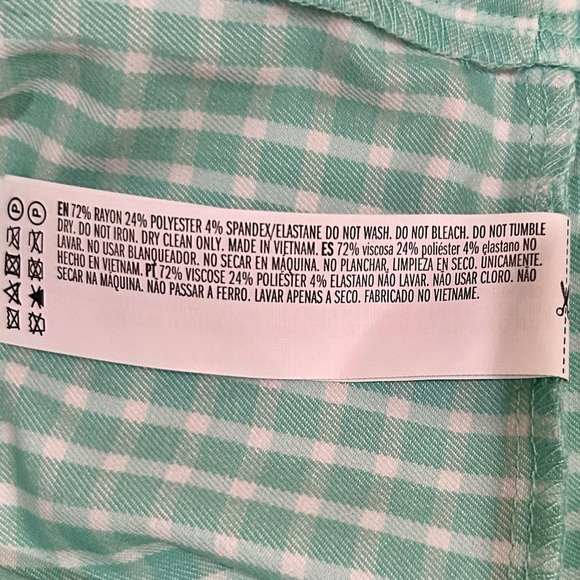 NWT Forever 21 Mini Skirt  Auqu/white Checkered Mini Pencil Above Knee Stretch M - Picture 8 of 10